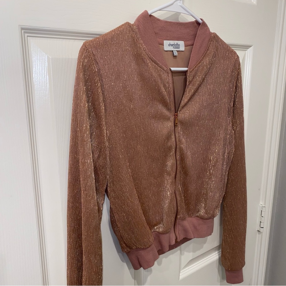 2/$15 Rose Gold Bomber Jacket